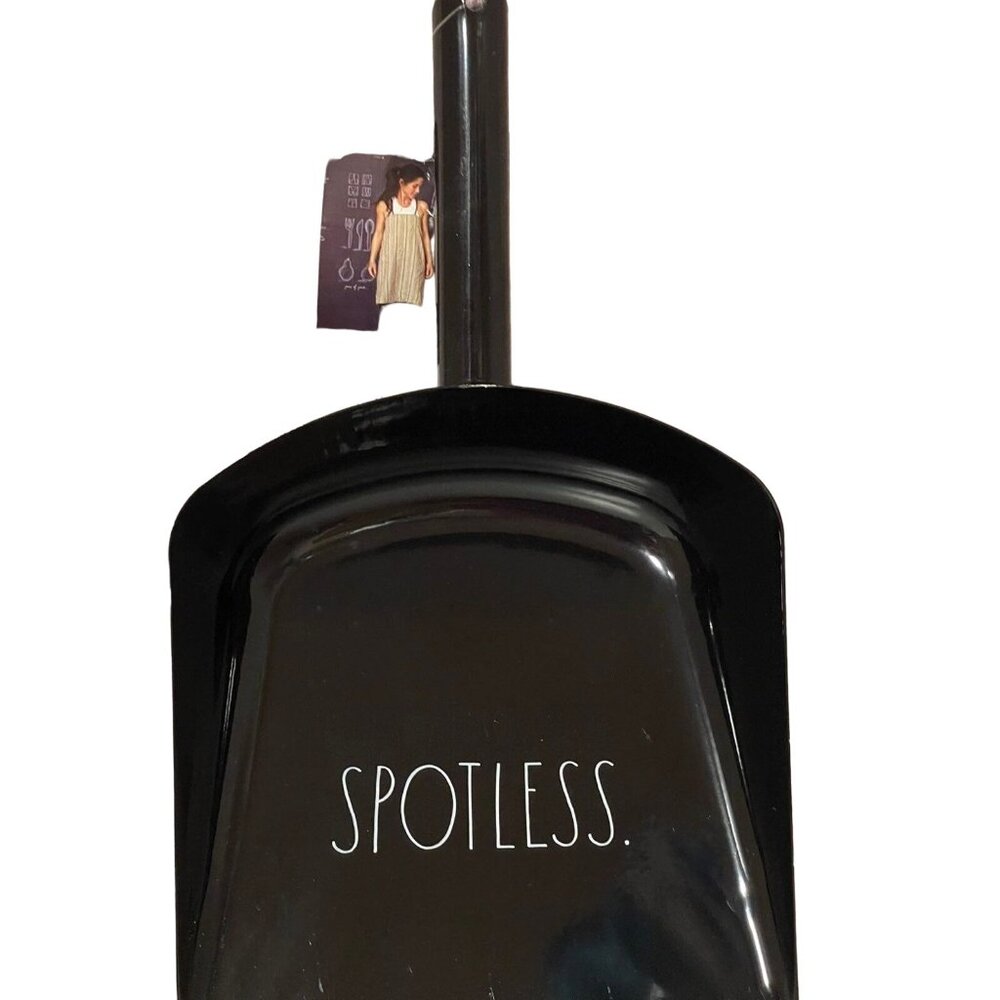 Rae Dunn SPOTLESS Dust Pan Black With White Letters New With Tags!